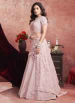 Premium Net Baby Pink Bridal Wear Hand Work Lehenga Choli